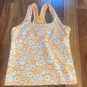 Orange and White Patterned Tank Top